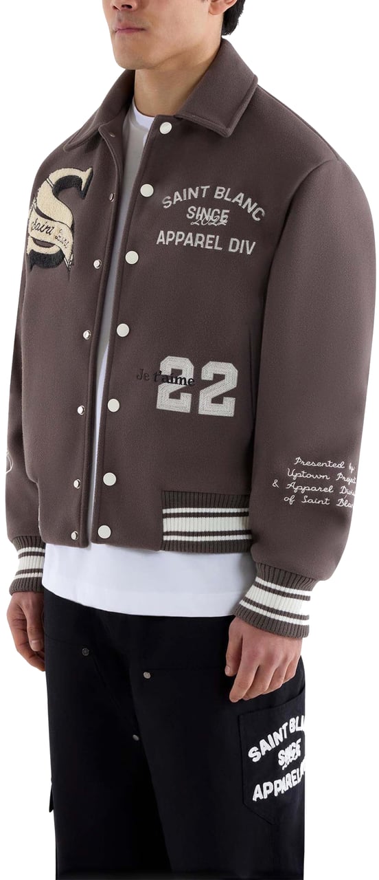 Saint Blanc Presented Varsity Jacket Wit