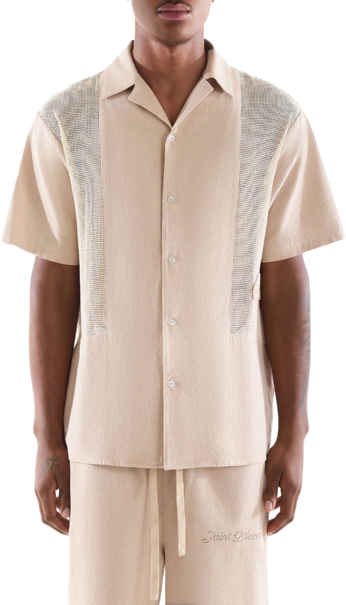 Saint Blanc Paneled T-Shirt Grijs