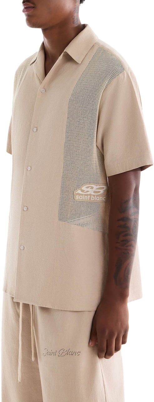 Saint Blanc Paneled T-Shirt Grijs