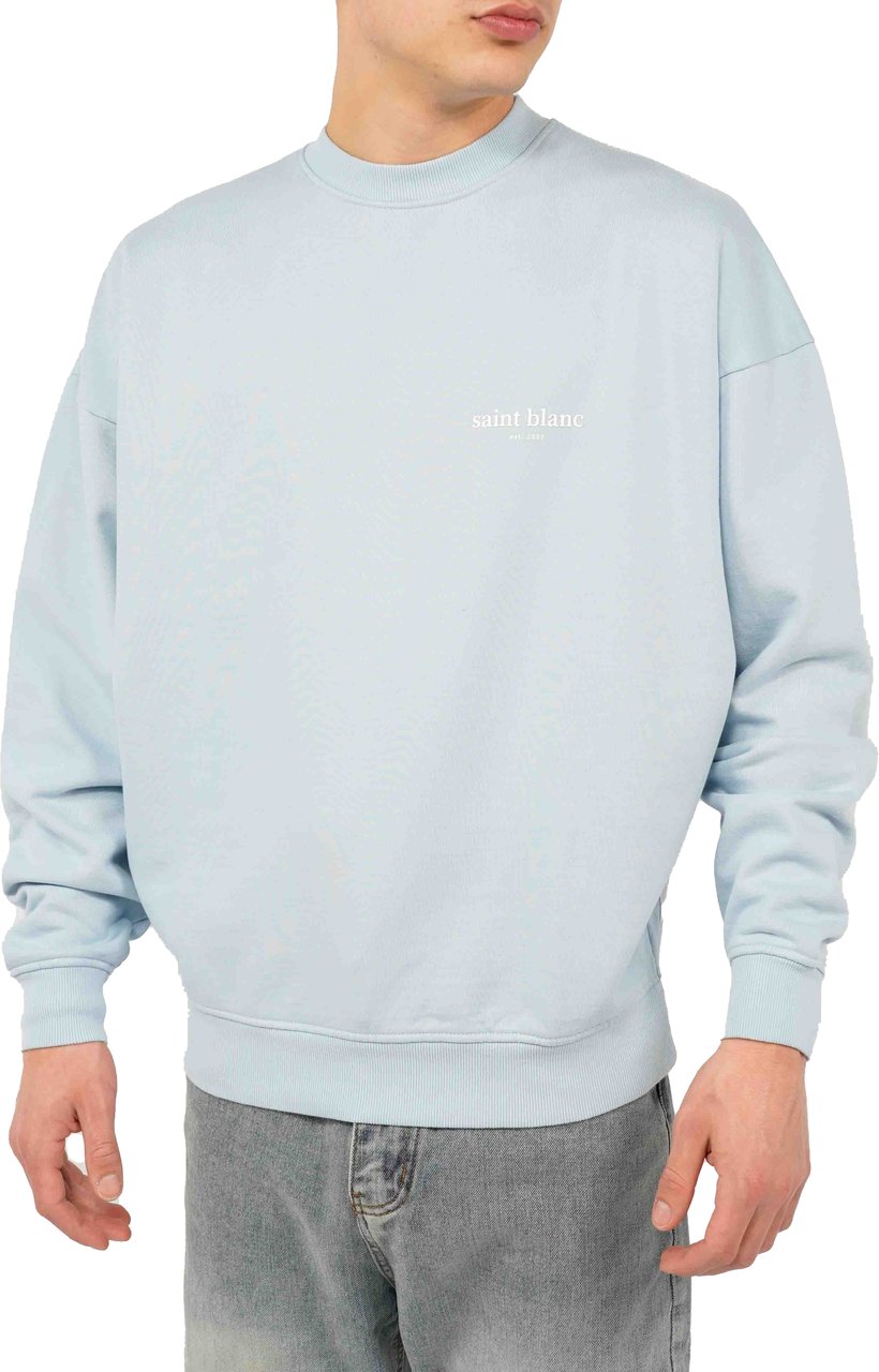 Saint Blanc Sweater Baby Blue Blauw