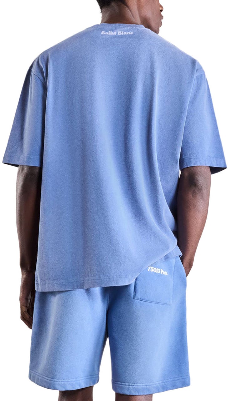 Saint Blanc Postcode T-Shirt Blauw