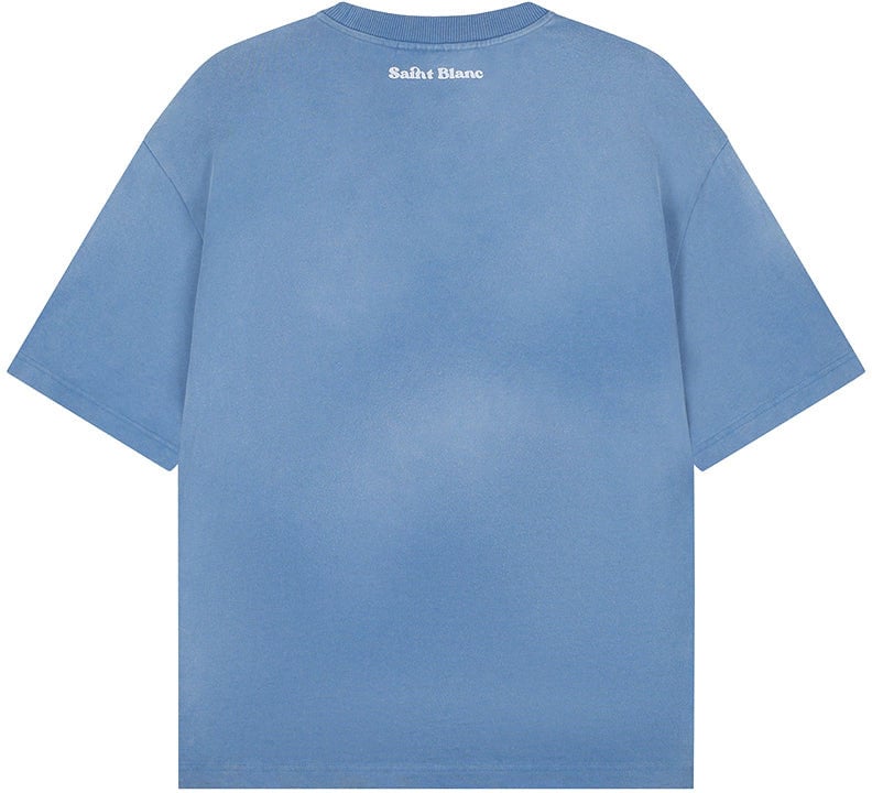 Saint Blanc Postcode T-Shirt Blauw