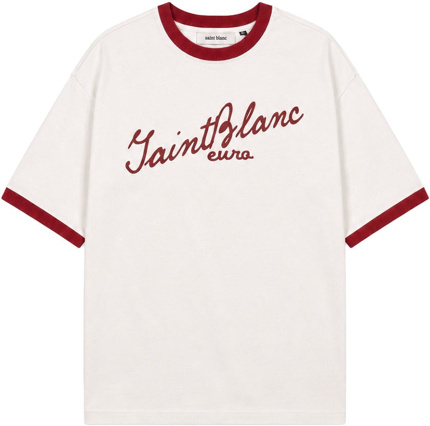 Saint Blanc Scribble Ringer T-Shirt Wit