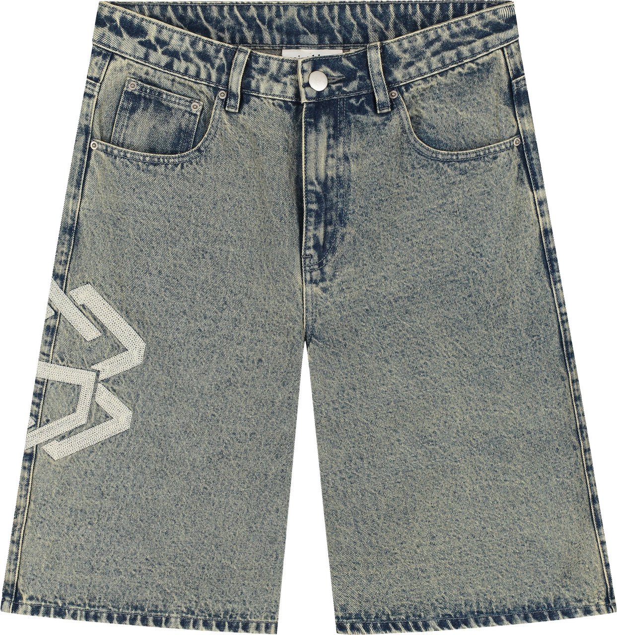 Saint Blanc Washed Denim Short Blauw