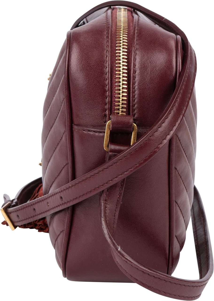 Saint Laurent Saint Laurent Quilted Leather Lou Camera Crossbody Bag Rood