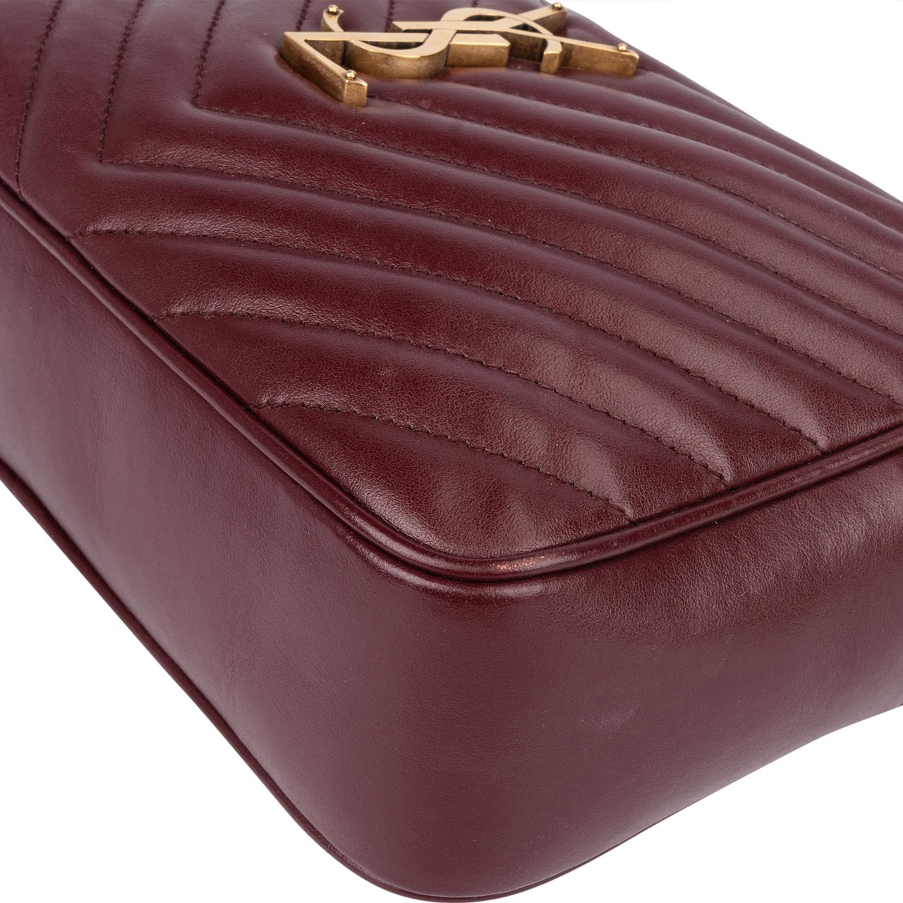 Saint Laurent Saint Laurent Quilted Leather Lou Camera Crossbody Bag Rood