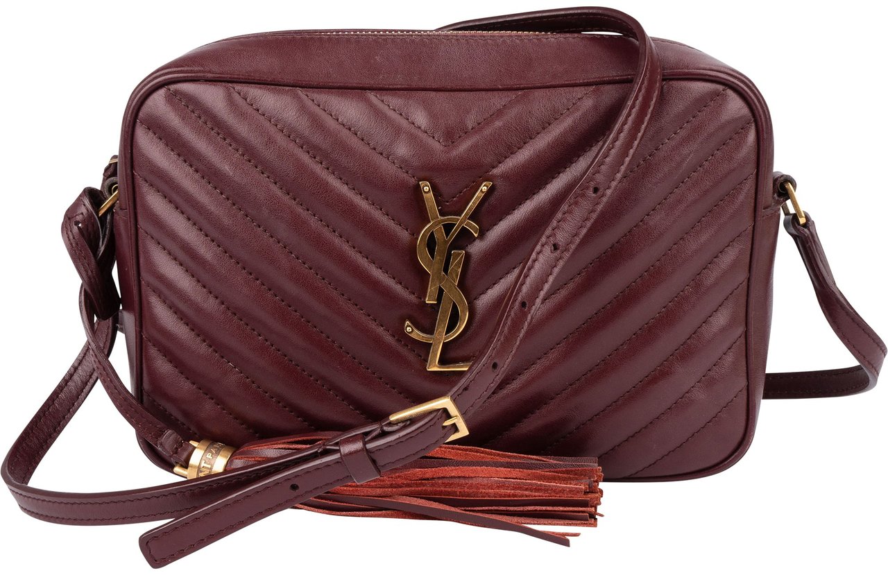 Saint Laurent Saint Laurent Quilted Leather Lou Camera Crossbody Bag Rood