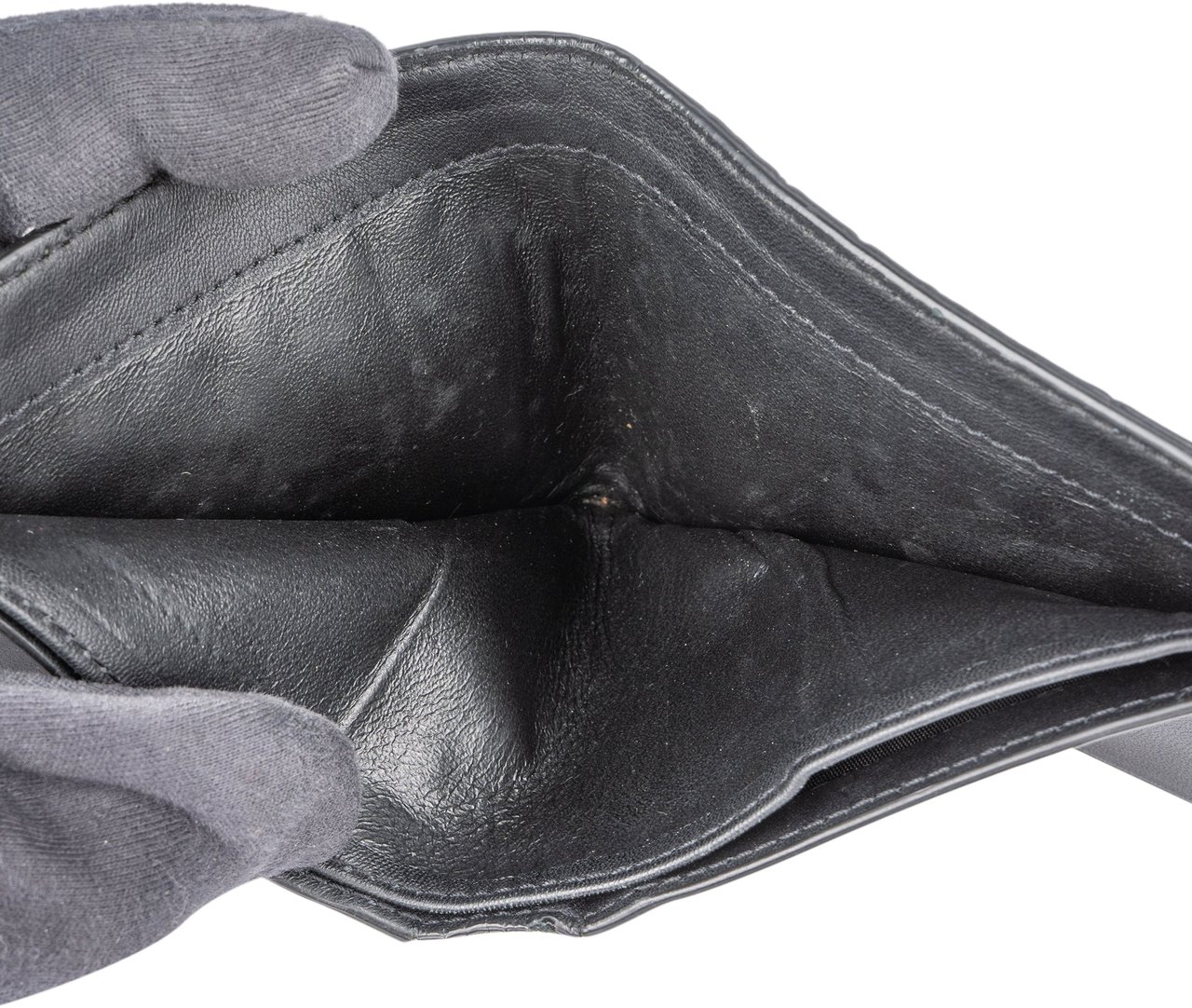 Saint Laurent Saint Laurent Croc Embossed Leather Bifold Wallet Zwart