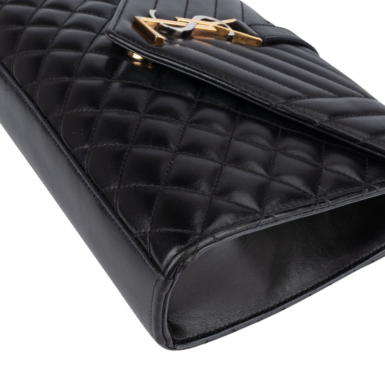 Saint Laurent Saint Laurent Quilted Leather Envelope Medium Crossbody Bag Zwart