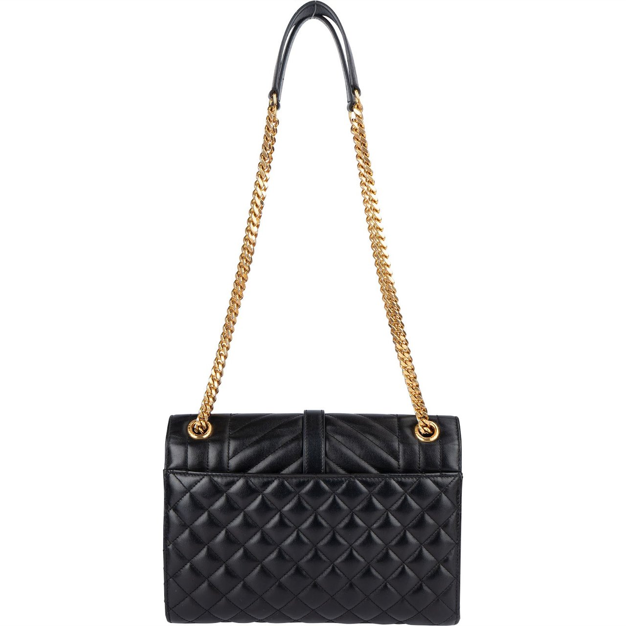 Saint Laurent Saint Laurent Quilted Leather Envelope Medium Crossbody Bag Zwart