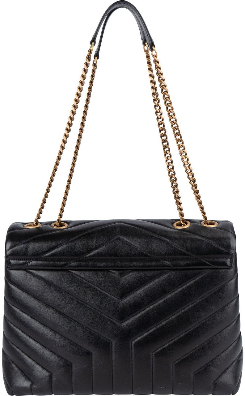 Saint Laurent Saint Laurent Quilted Leather Medium Loulou Crossbody Bag Zwart