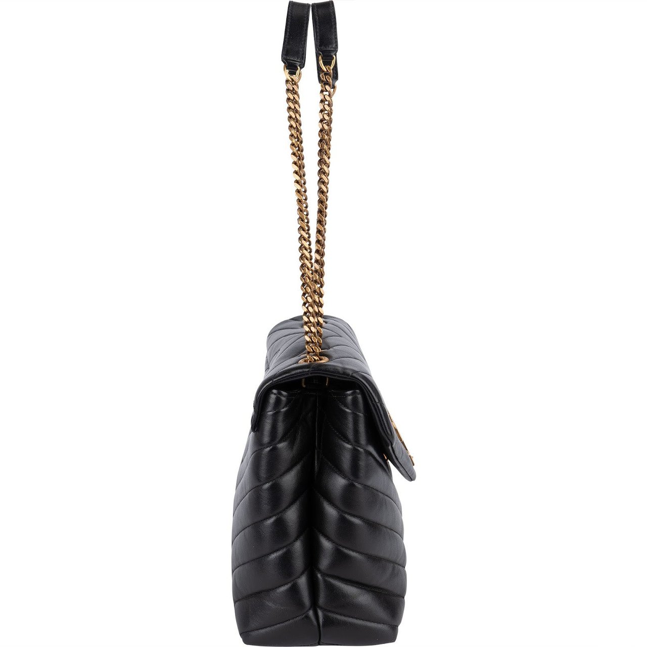 Saint Laurent Saint Laurent Quilted Leather Medium Loulou Crossbody Bag Zwart