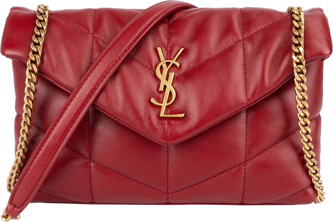 Saint Laurent Saint Laurent Quilted Leather Small Loulou Crossbody Bag Rood
