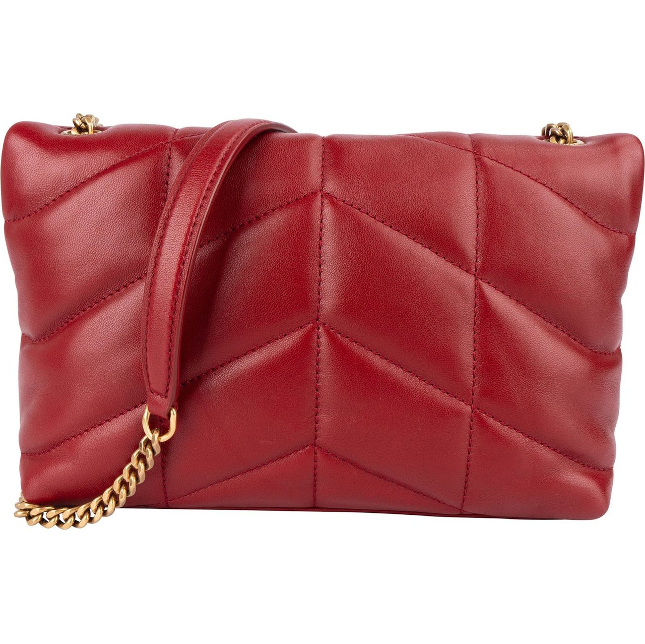 Saint Laurent Saint Laurent Quilted Leather Small Loulou Crossbody Bag Rood