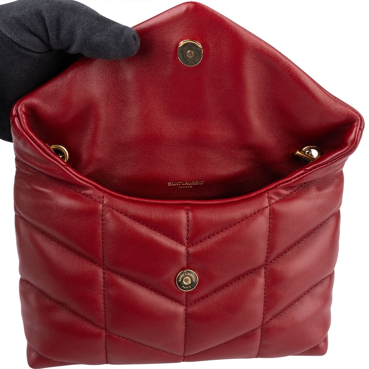 Saint Laurent Saint Laurent Quilted Leather Small Loulou Crossbody Bag Rood