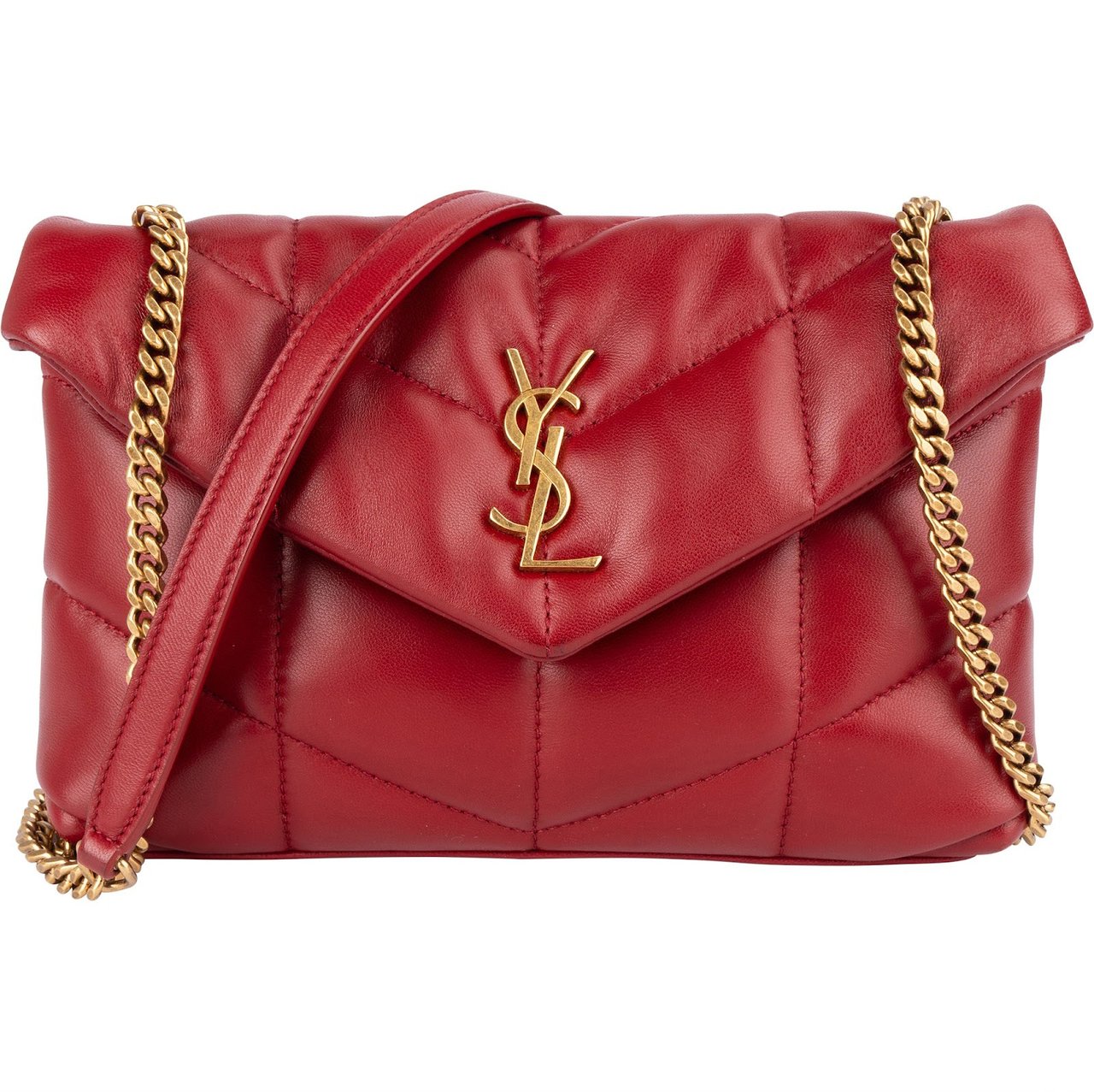Saint Laurent Quilted Leather Small Loulou Crossbody Bag Rood