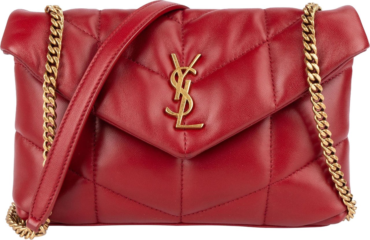 Saint Laurent Saint Laurent Quilted Leather Small Loulou Crossbody Bag Rood