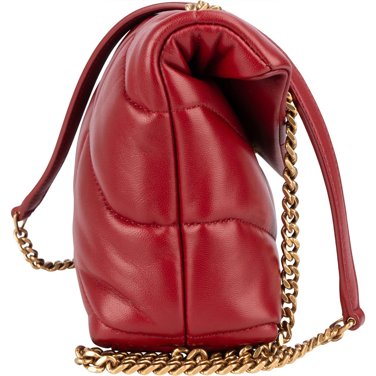 Saint Laurent Quilted Leather Small Loulou Crossbody Bag Rood