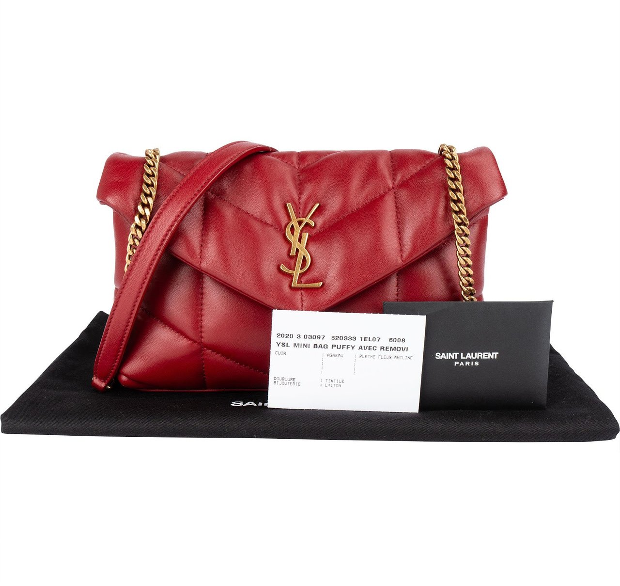 Saint Laurent Saint Laurent Quilted Leather Small Loulou Crossbody Bag Rood