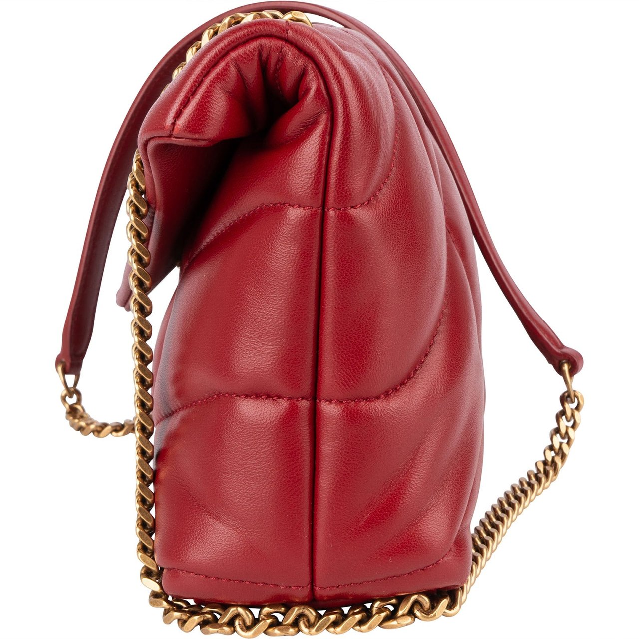 Saint Laurent Quilted Leather Small Loulou Crossbody Bag Rood