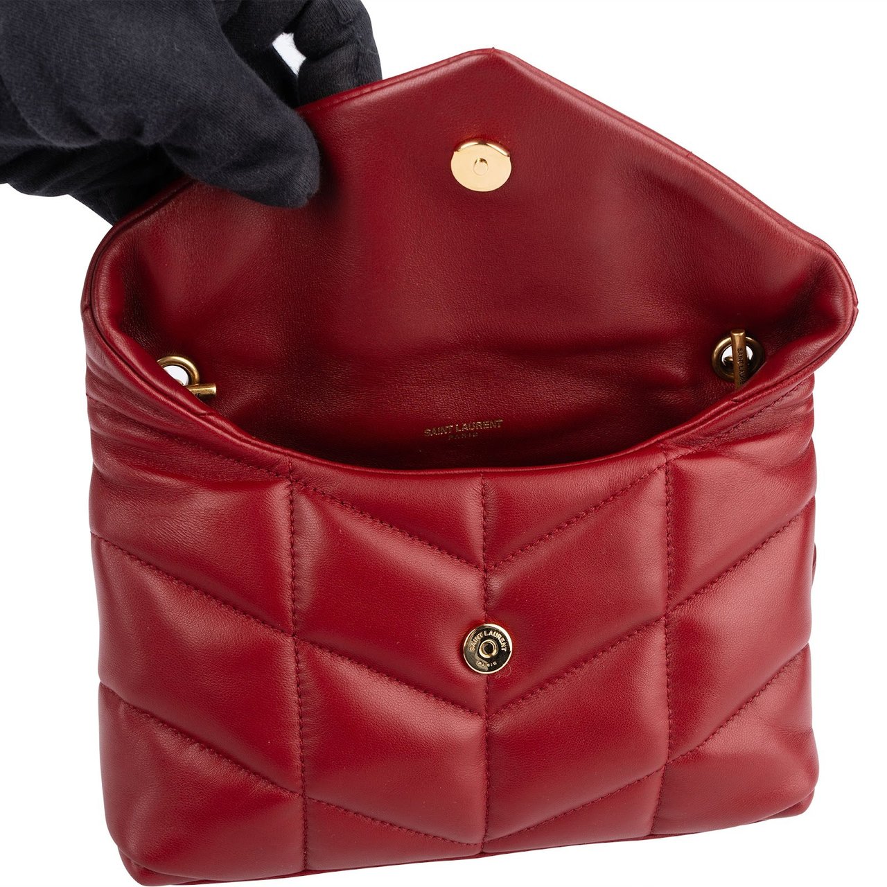 Saint Laurent Quilted Leather Small Loulou Crossbody Bag Rood