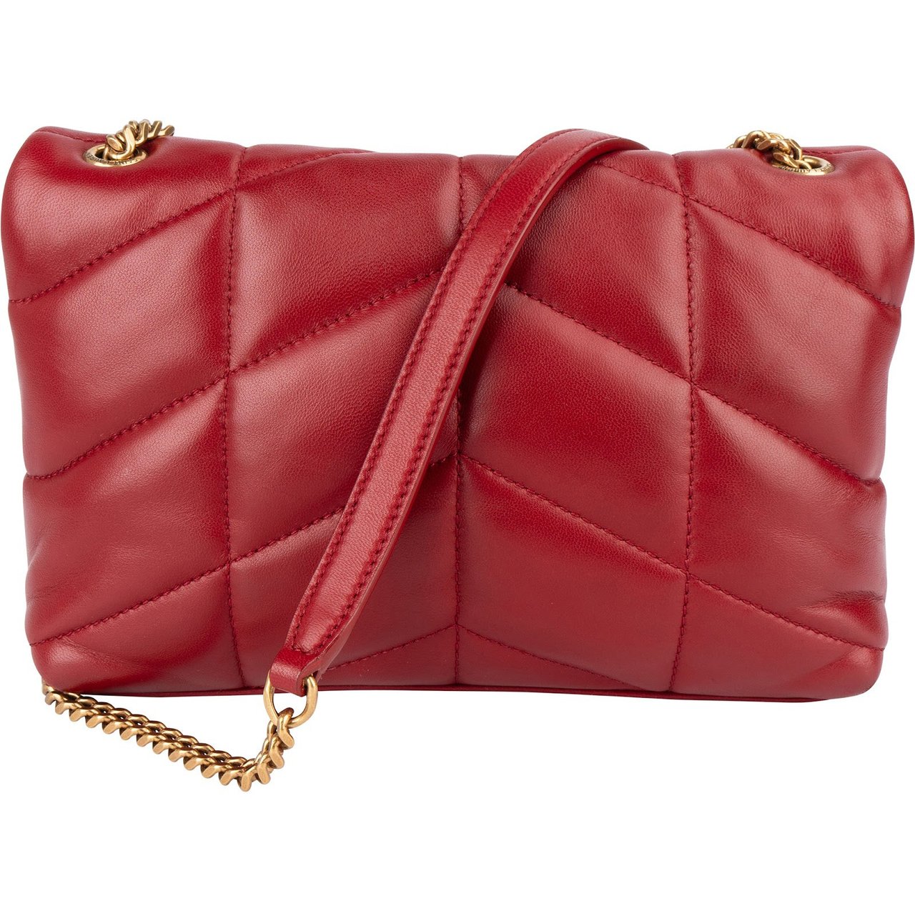 Saint Laurent Quilted Leather Small Loulou Crossbody Bag Rood