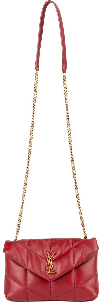 Saint Laurent Quilted Leather Small Loulou Crossbody Bag Rood