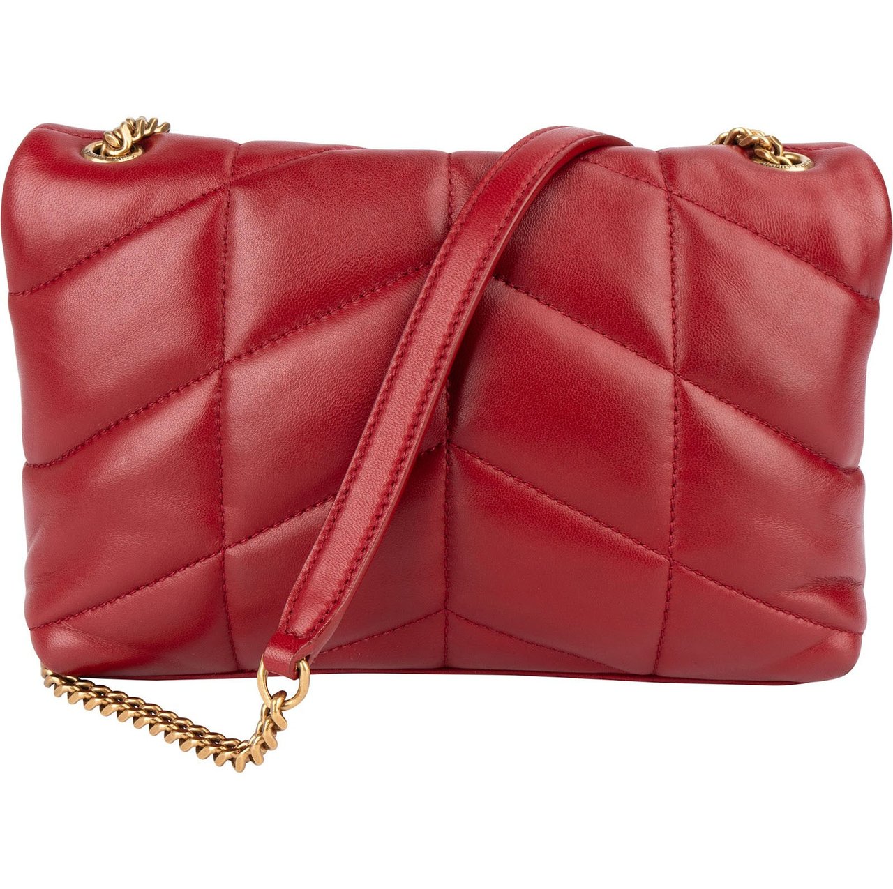 Saint Laurent Saint Laurent Quilted Leather Small Loulou Crossbody Bag Rood