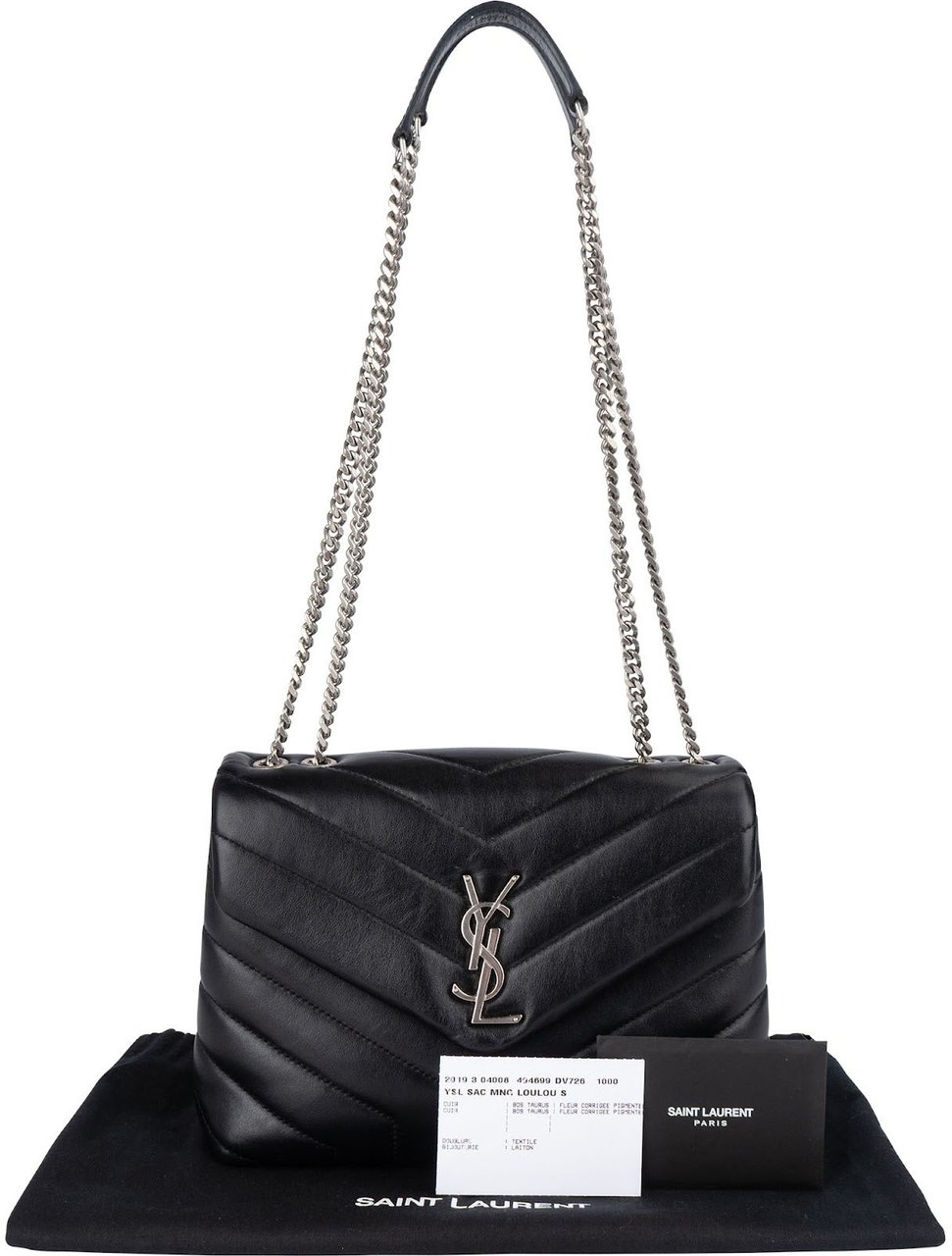 Saint Laurent Saint Laurent Quilted Leather Loulou Crossbody Bag Zwart