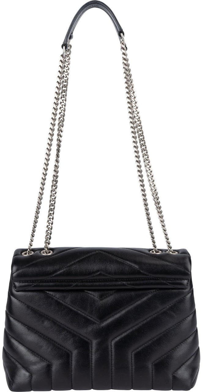 Saint Laurent Saint Laurent Quilted Leather Loulou Crossbody Bag Zwart
