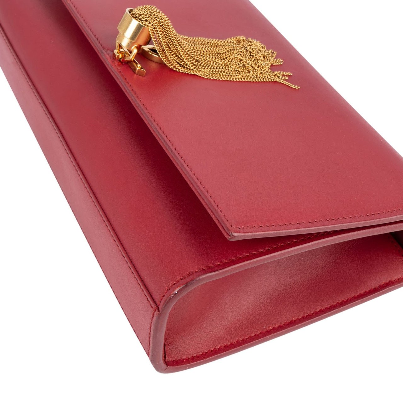 Saint Laurent Saint Laurent Leather Kate Tassel Chain Crossbody Bag Rood