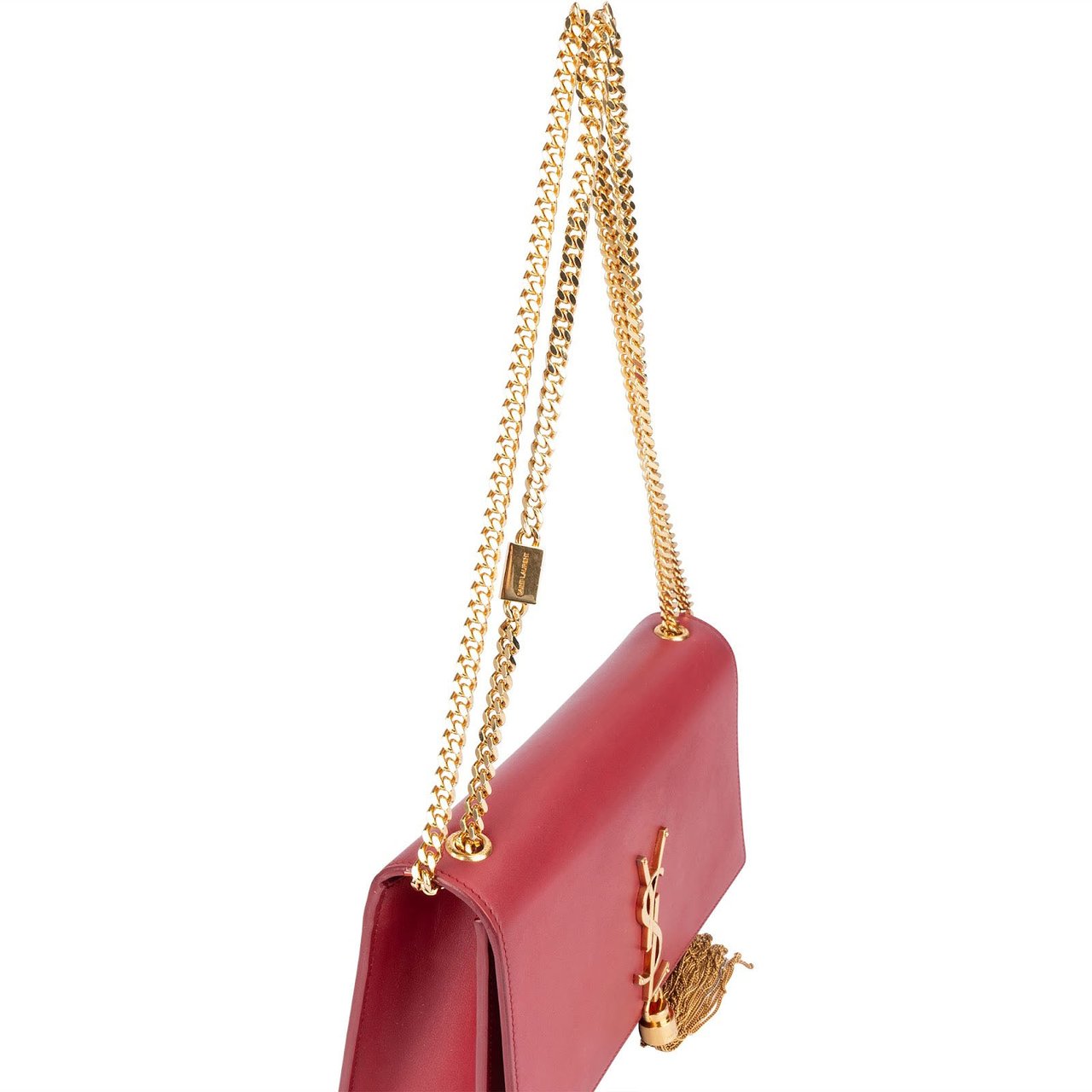 Saint Laurent Saint Laurent Leather Kate Tassel Chain Crossbody Bag Rood