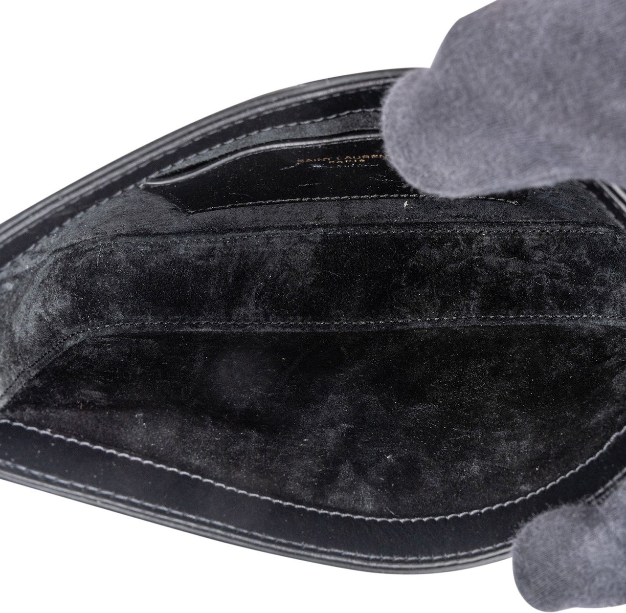 Saint Laurent Black Leather 5 à 7 Mini Hobo Handbag Zwart