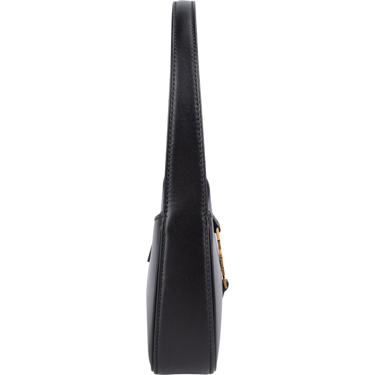 Saint Laurent Saint Laurent Black Leather 5 à 7 Mini Hobo Handbag Zwart