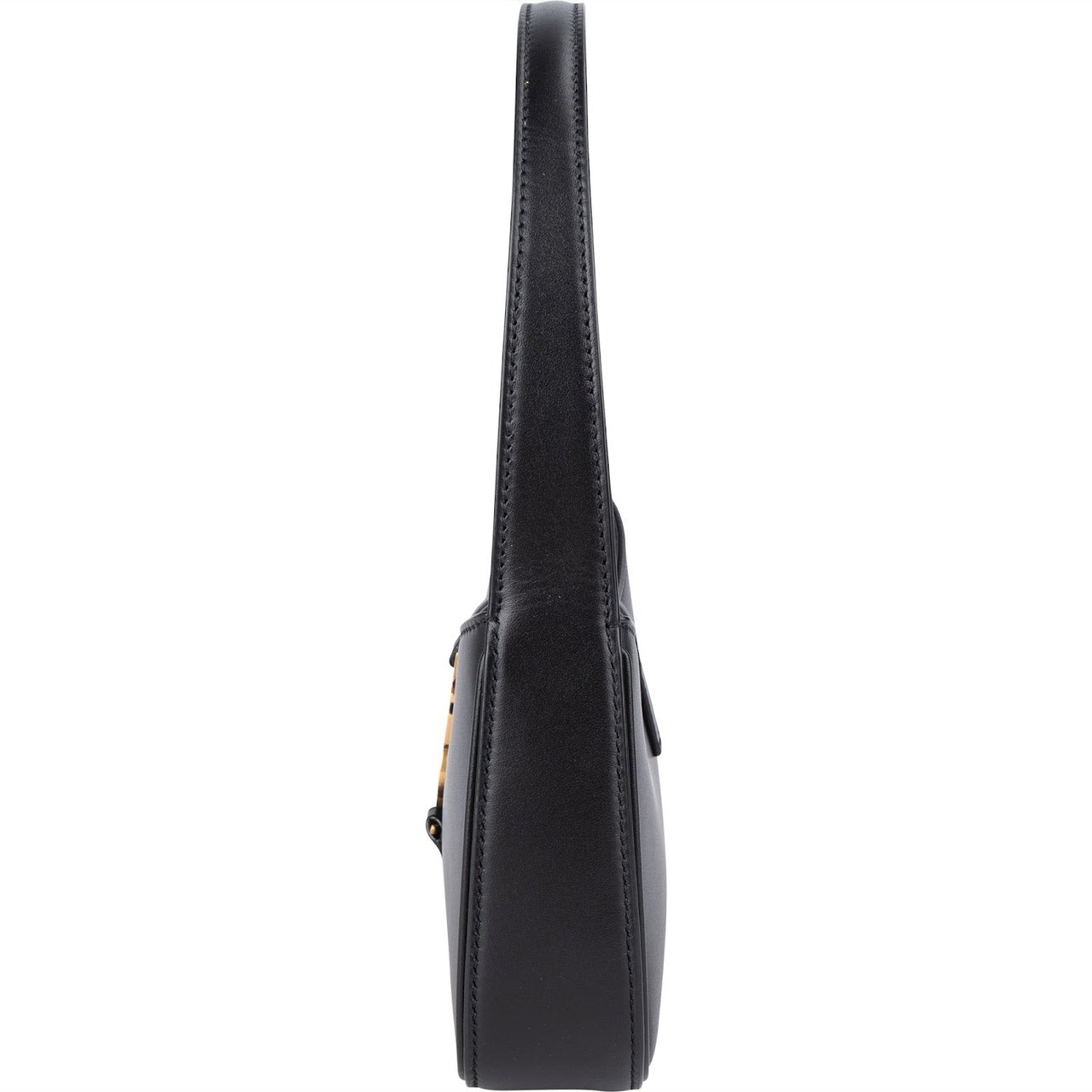 Saint Laurent Black Leather 5 à 7 Mini Hobo Handbag Zwart