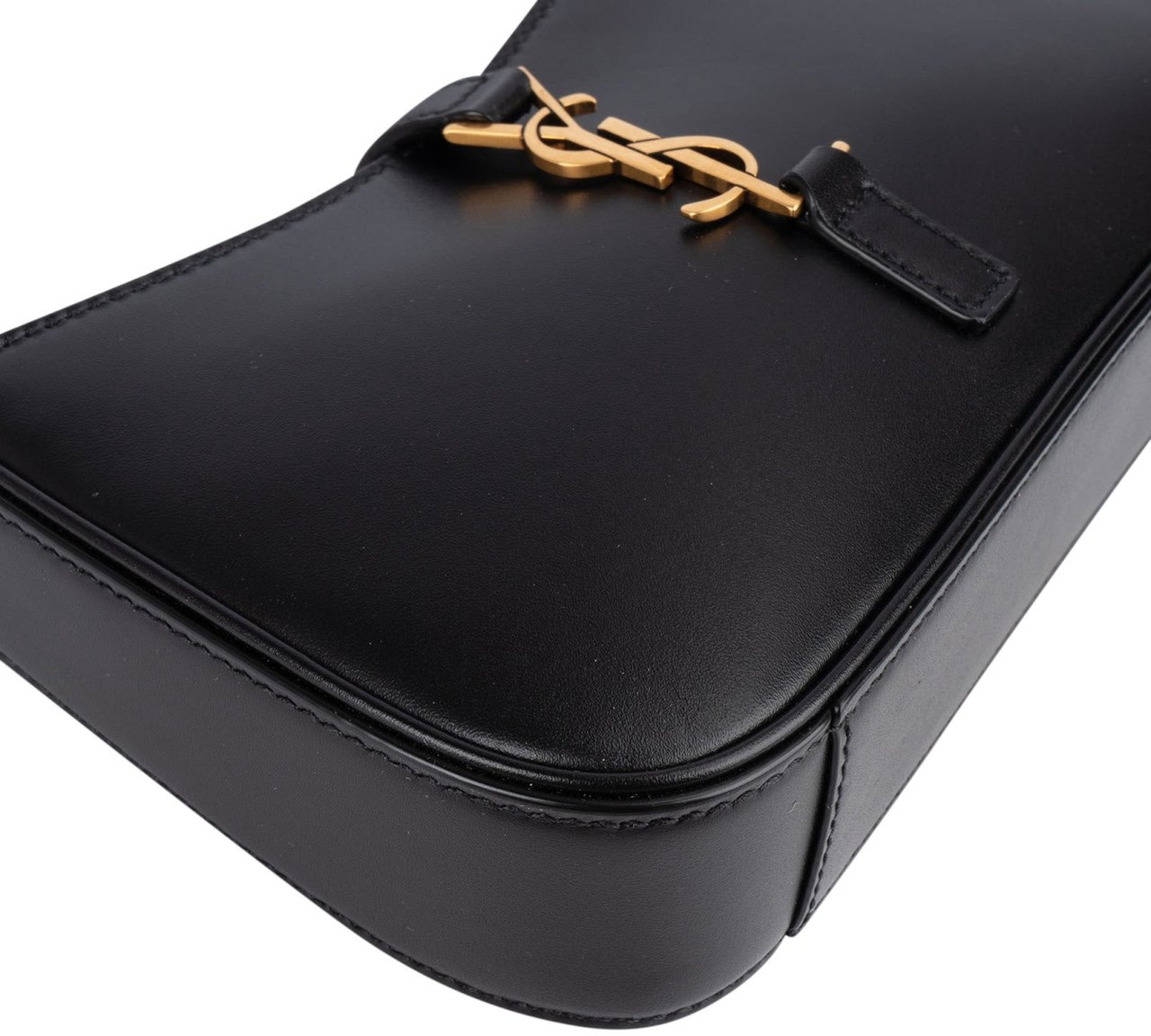 Saint Laurent Saint Laurent Black Leather 5 à 7 Mini Hobo Handbag Zwart