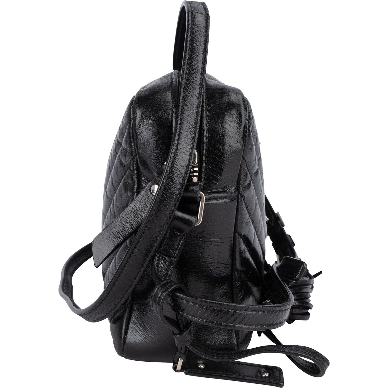 Saint Laurent Quilted Leather Lou Camera Crossbody Bag Zwart