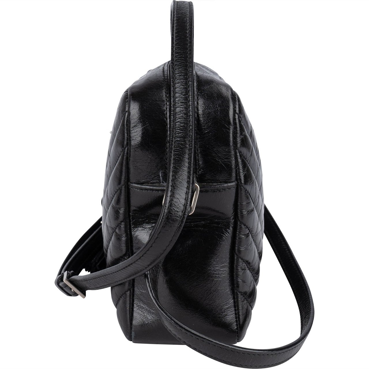 Saint Laurent Saint Laurent Quilted Leather Lou Camera Crossbody Bag Zwart