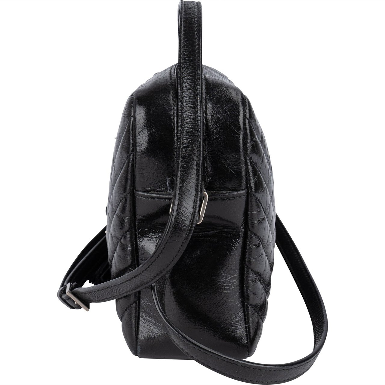 Saint Laurent Quilted Leather Lou Camera Crossbody Bag Zwart