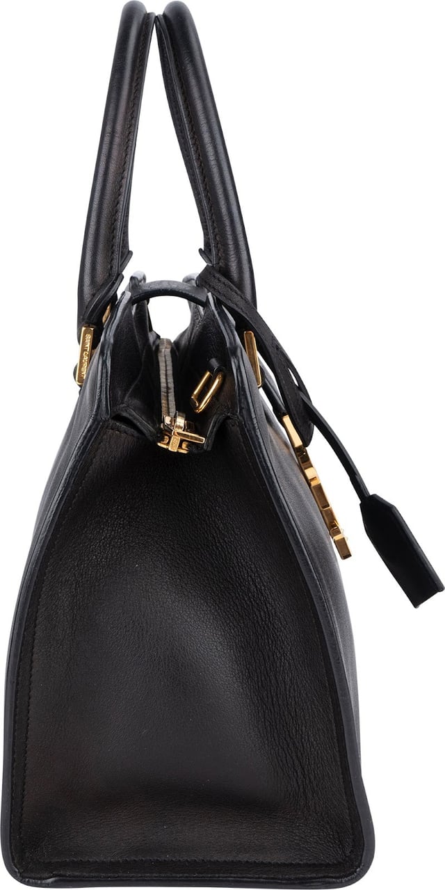 Saint Laurent Saint Laurent Black Leather Baby Cabas Handbag Zwart