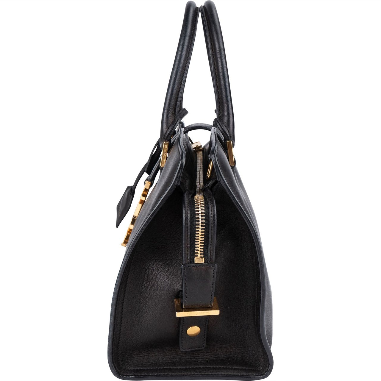 Saint Laurent Saint Laurent Black Leather Baby Cabas Handbag Zwart