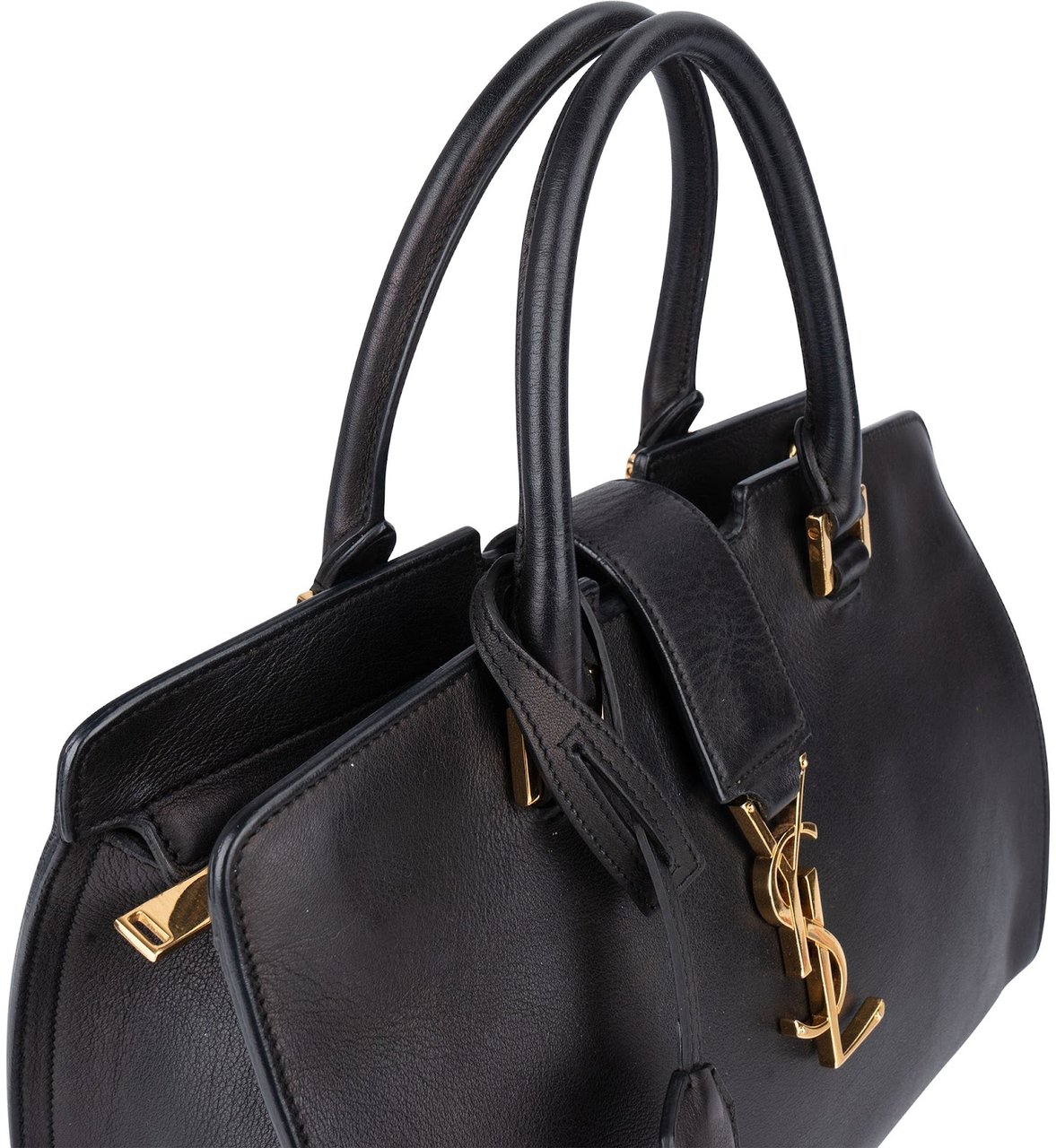 Saint Laurent Saint Laurent Black Leather Baby Cabas Handbag Zwart