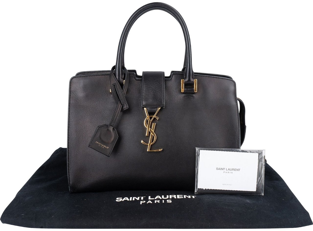 Saint Laurent Saint Laurent Black Leather Baby Cabas Handbag Zwart