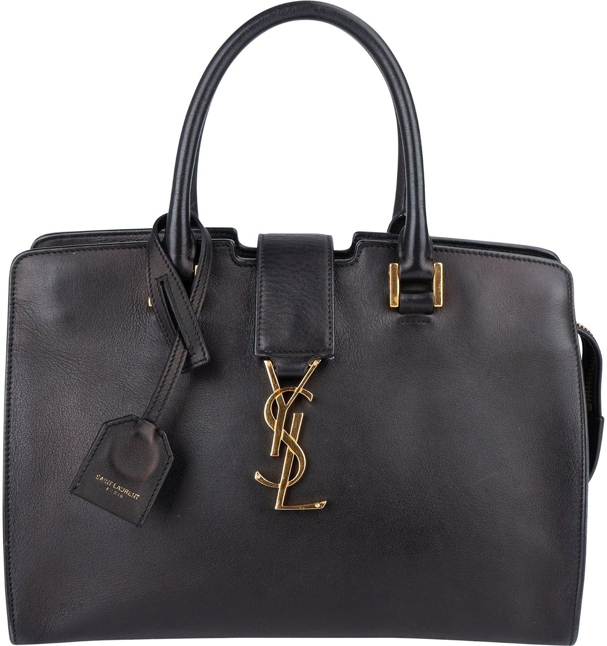 Saint Laurent Saint Laurent Black Leather Baby Cabas Handbag Zwart