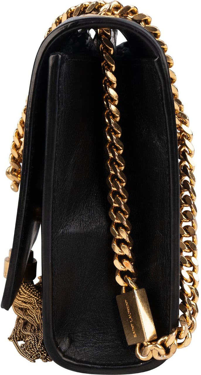 Saint Laurent Saint Laurent Black Leather Kate Chain Crossbody Bag Zwart