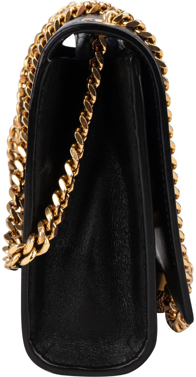Saint Laurent Saint Laurent Black Leather Kate Chain Crossbody Bag Zwart