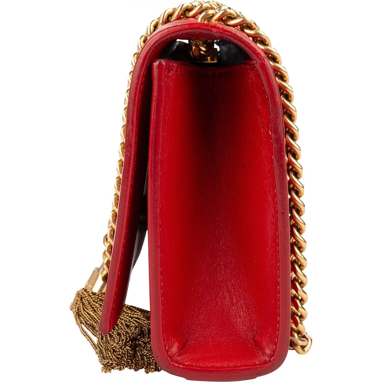 Saint Laurent Red Leather Kate Chain Crossbody Bag Rood