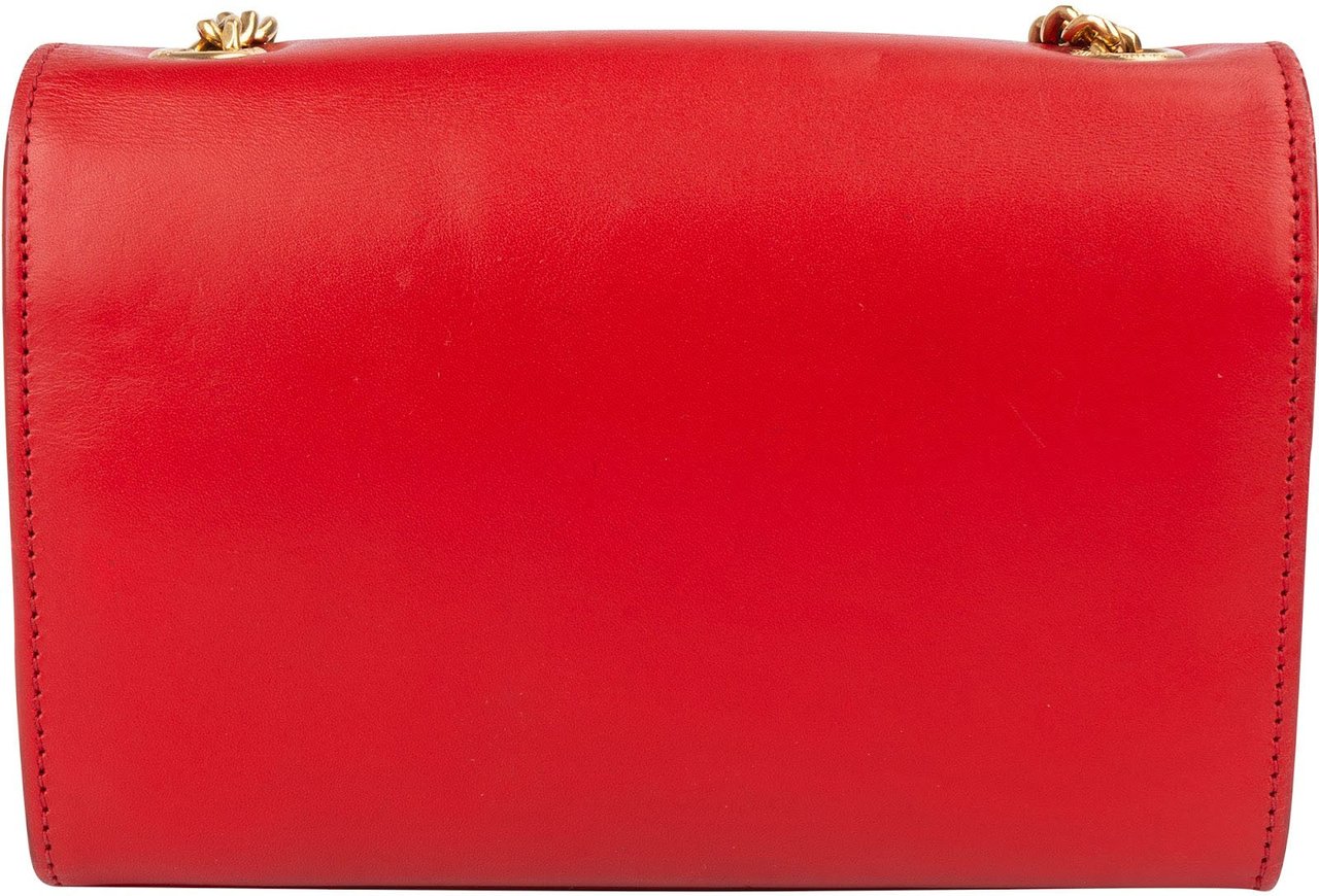 Saint Laurent Saint Laurent Red Leather Kate Chain Crossbody Bag Rood