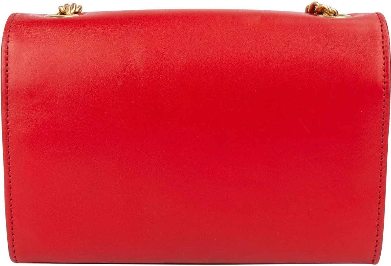 Saint Laurent Red Leather Kate Chain Crossbody Bag Rood