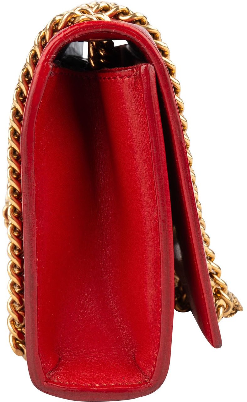 Saint Laurent Saint Laurent Red Leather Kate Chain Crossbody Bag Rood